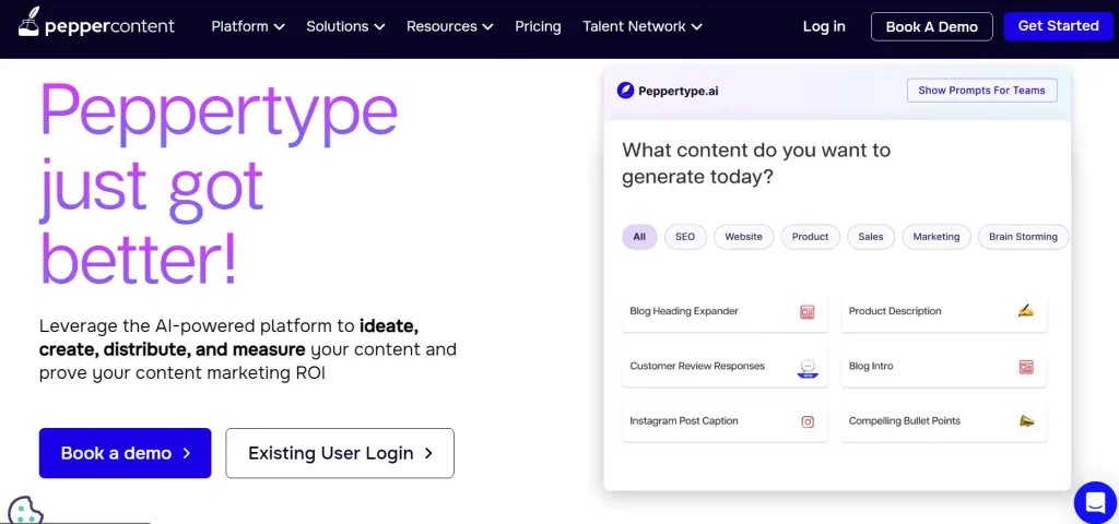 Home Page of Pepeprtype AI Lead Generation Software