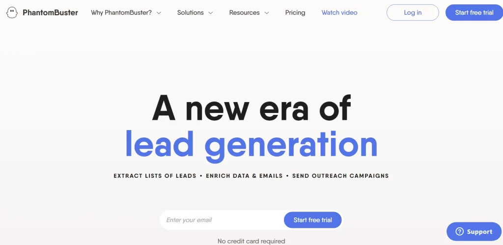 Home Page of phantombuster Ai Lead Generation Software