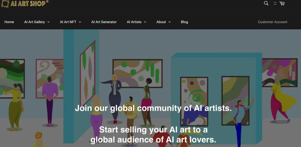 Ai Art Shop website for selling ai generated art