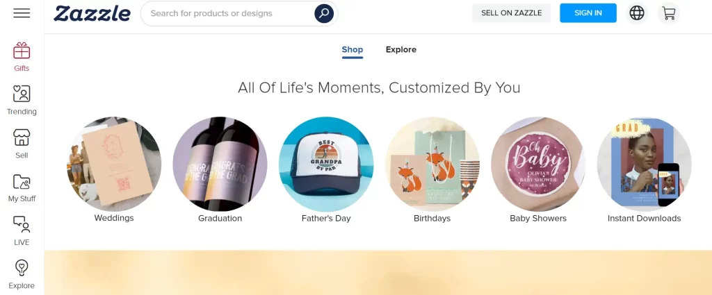 Zazzle website for selling Ai Generated Art