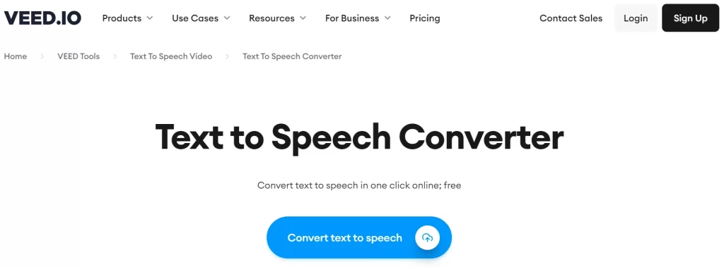Veed AI Text To Speech Tool
