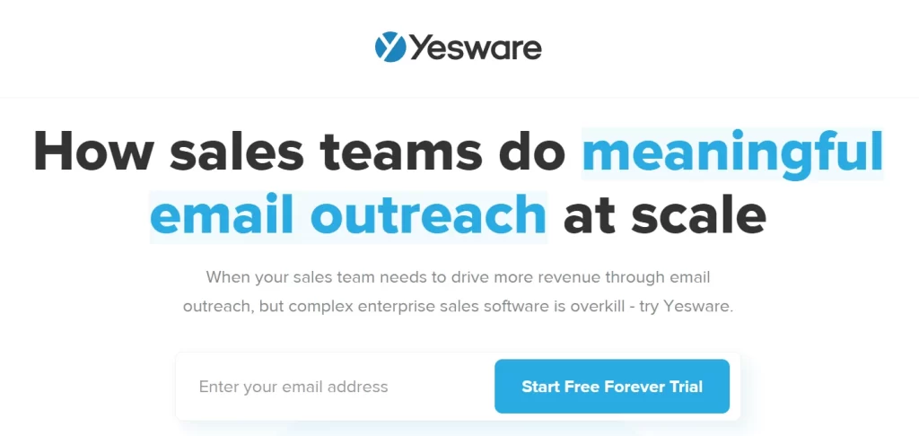 Yesware Home Page