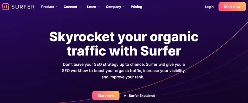 SurferSeo Home Page