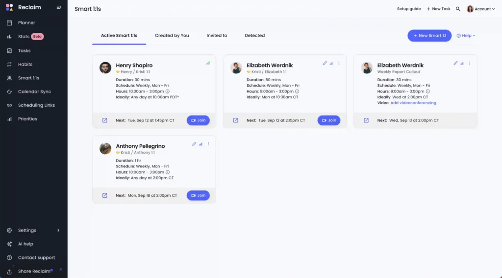 Reclaim AI Smart Meetings: Effortless Meeting Scheduling