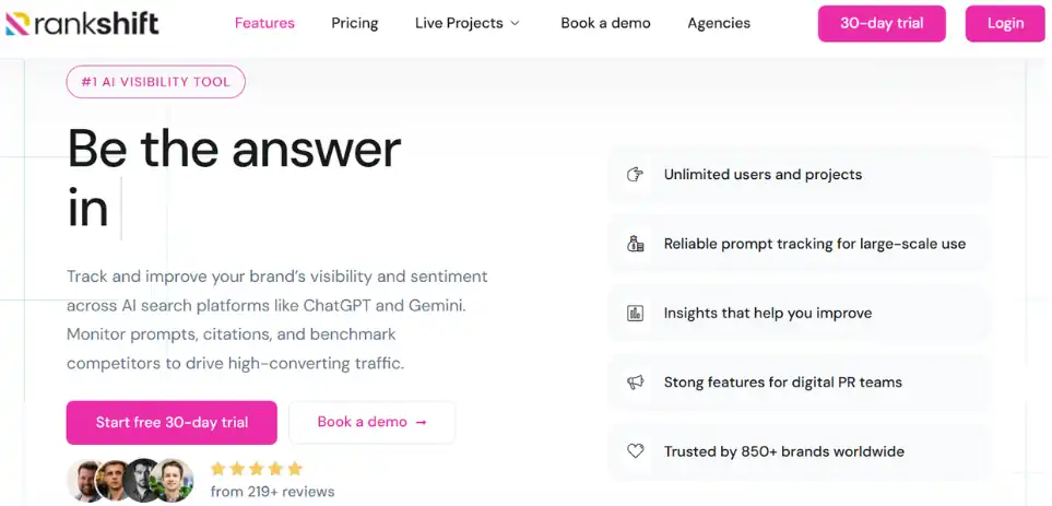 RankShift AI Visibility Tool